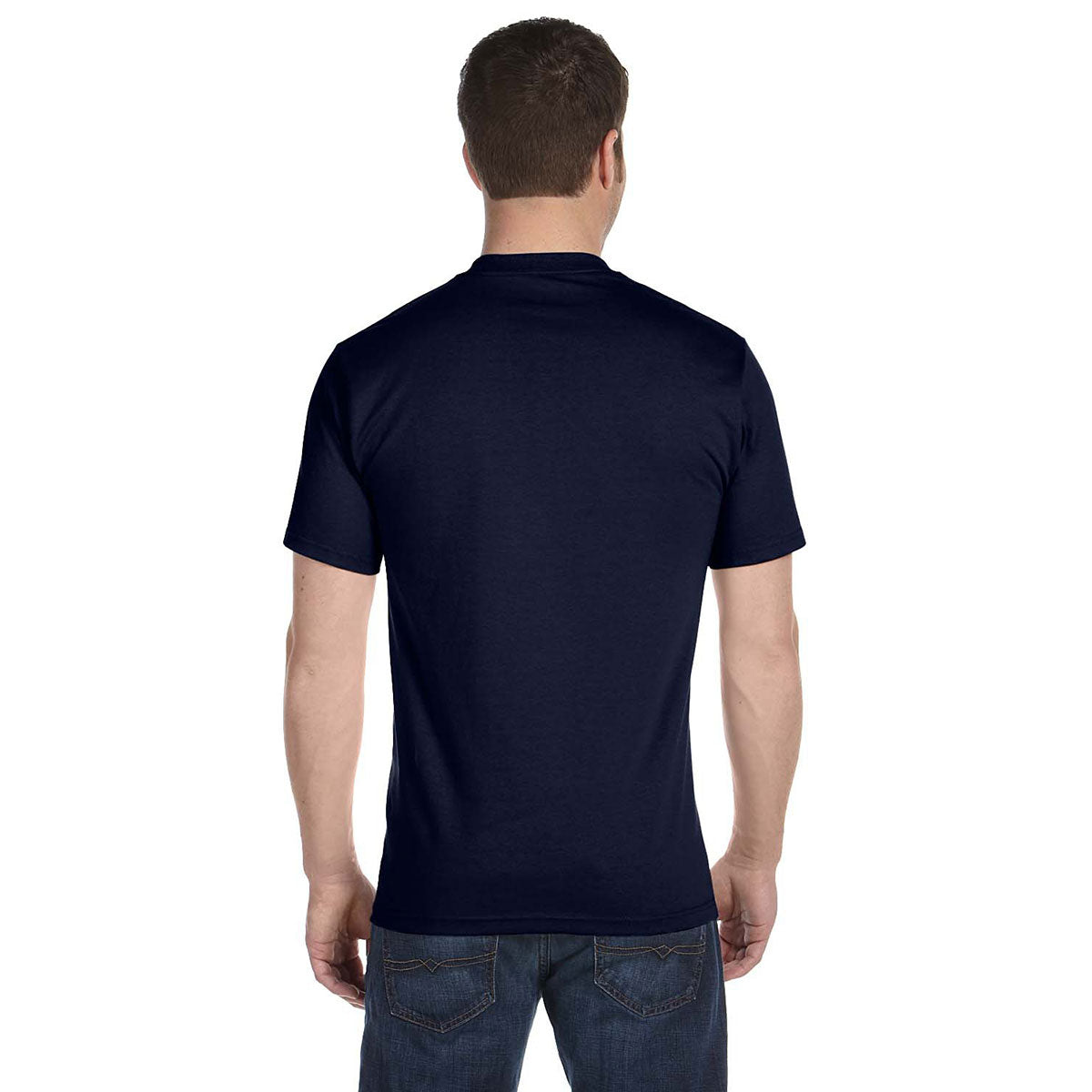 Hanes Men's Navy ComfortSoft Cotton T-Shirt - 5.2 oz, Customizable!