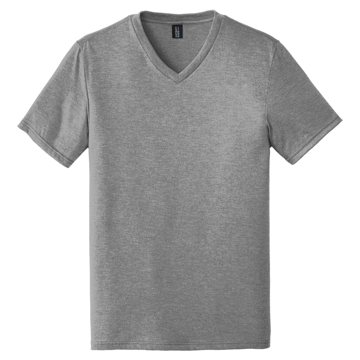 District Men's Grey Frost Ideal Tri V - Neck Tee: A Must - Have!
