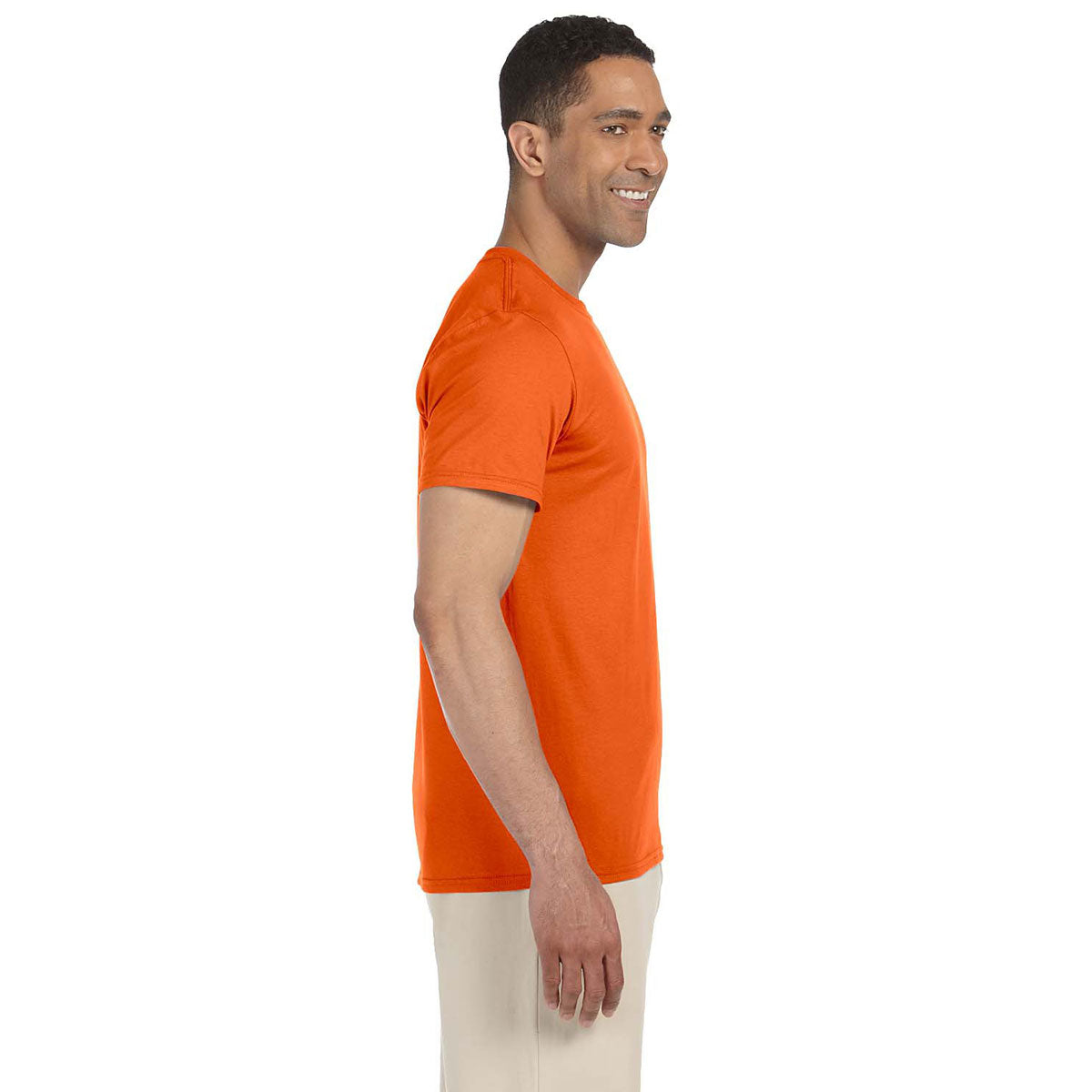 Gildan Men's Vibrant Orange Softstyle 4.5 oz. T-Shirt: Ideal for Corporate Swag