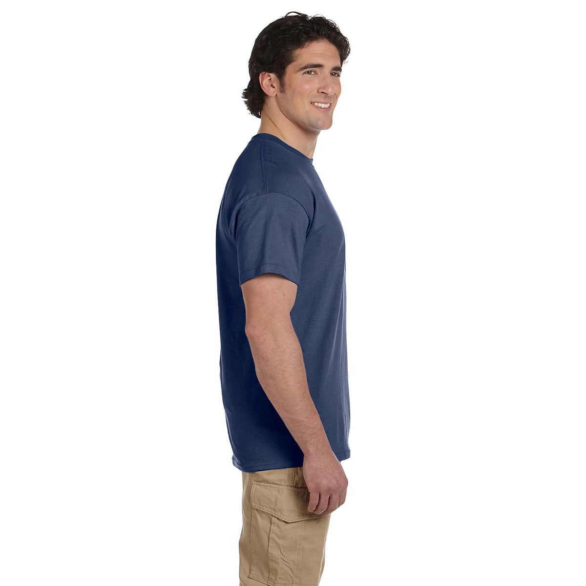 Hanes Men's Eco-Friendly 5.2 oz. 50/50 Heather Navy T-Shirt