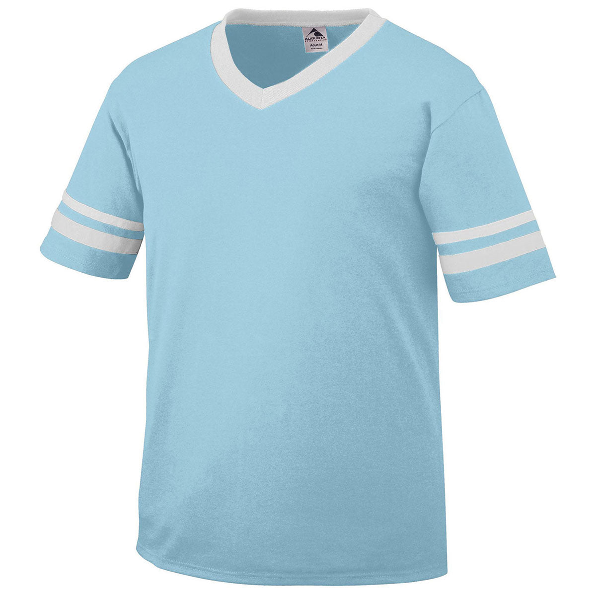 Augusta Sportswear Men's Aqua/White Sleeve Stripe Jersey - Customizable Corporate Apparel