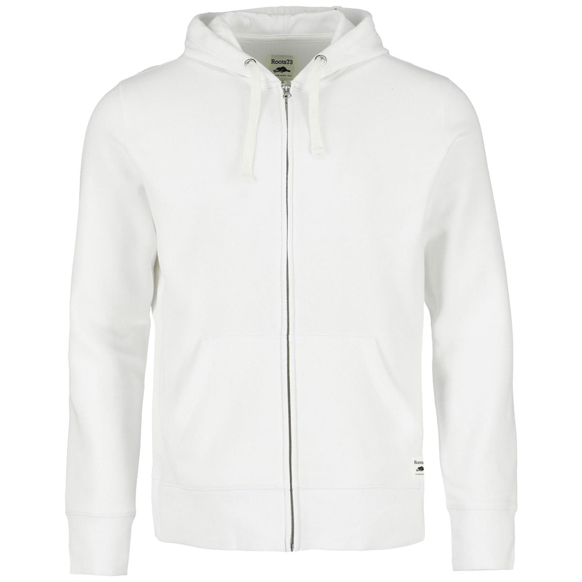 Roots73 Men's Stylish White Paddlecreek Full Zip Hoody