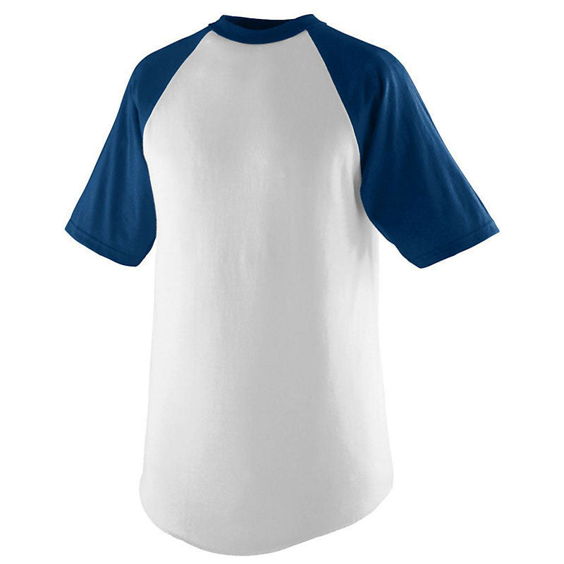 Augusta Sportswear Men's Stylish White/Navy Short-Sleeve Baseball Jersey