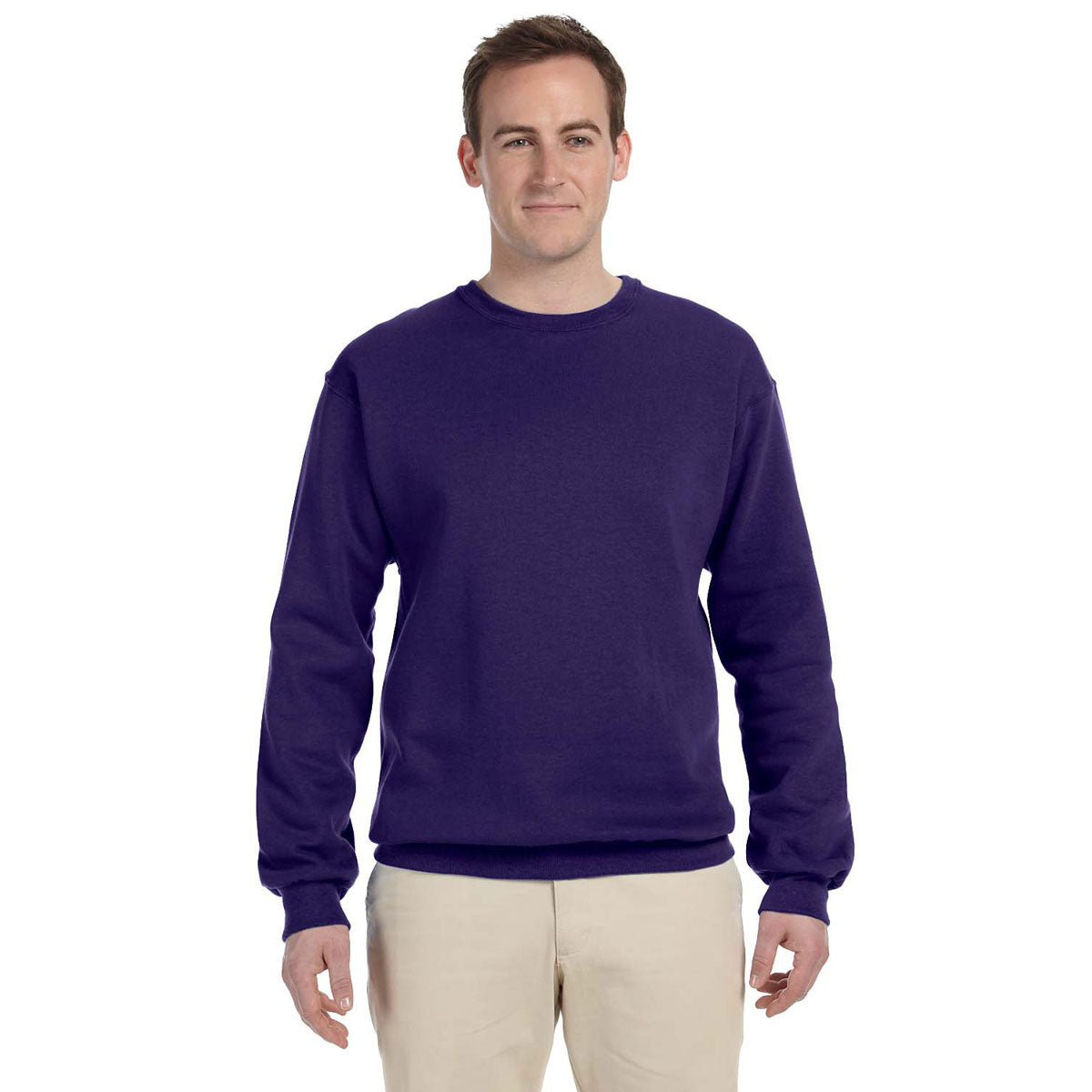 Jerzees Men's Stunning Deep Purple 8 Oz. Nublend Fleece Crew