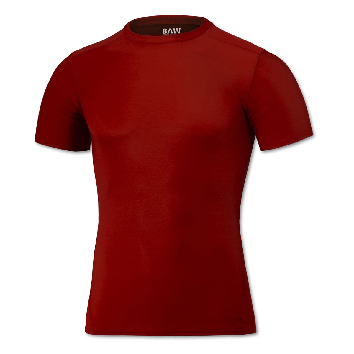 BAW Men's Red Compression Cool Tek Workout Shirt