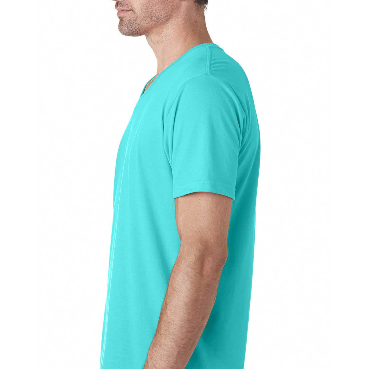 Next Level Men's Stunning Tahiti Blue Premium Fitted Sueded V-Neck Tee