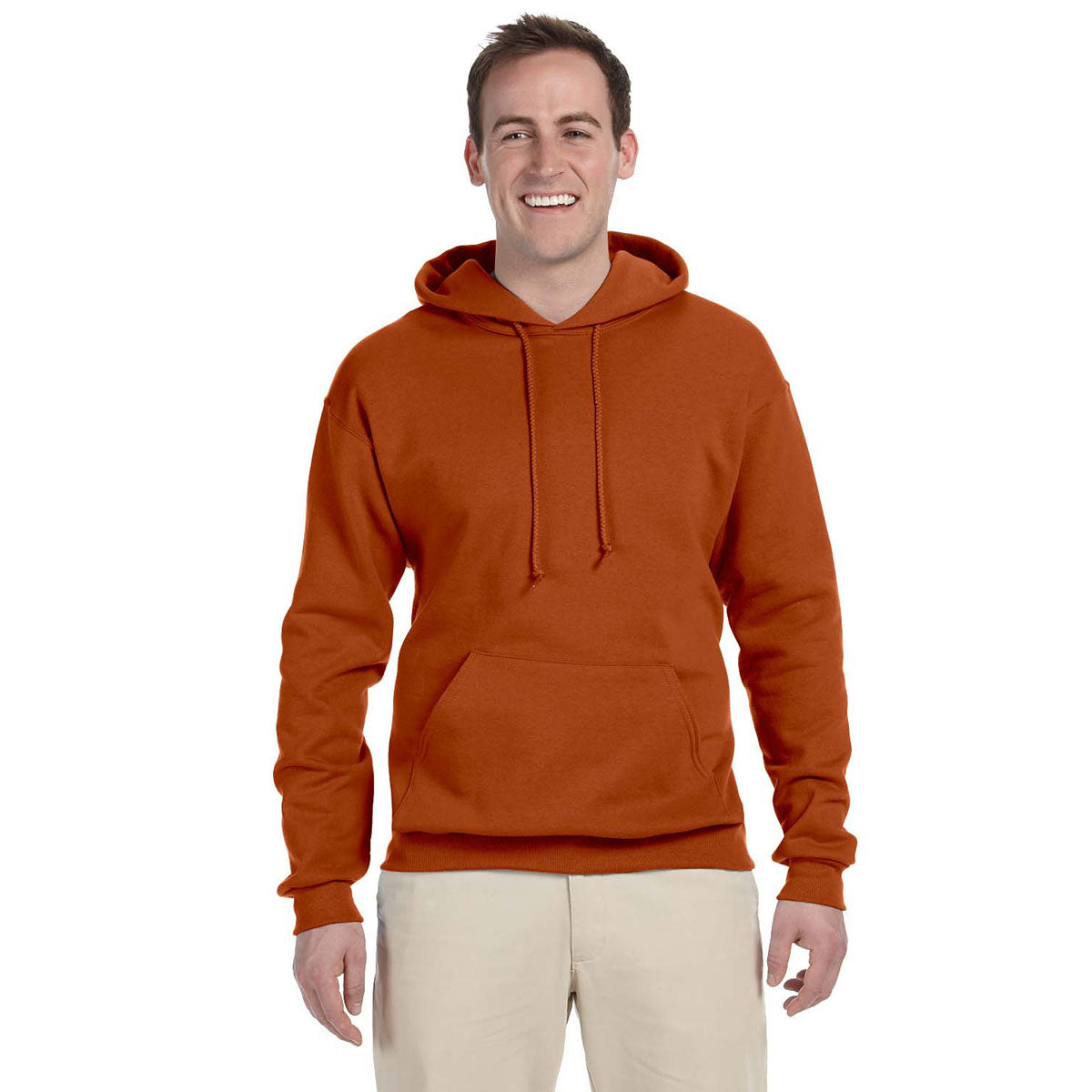 Jerzees Men's Stunning Texas Orange 8 Oz. Nublend Fleece Pullover Hoodie