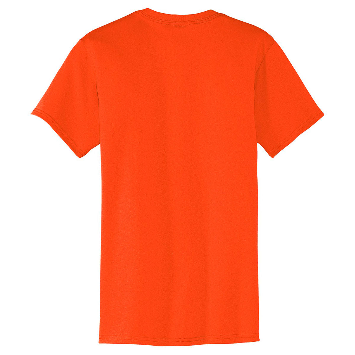 Port & Company Men's Stunning Safety Orange Core Blend Pocket Tee