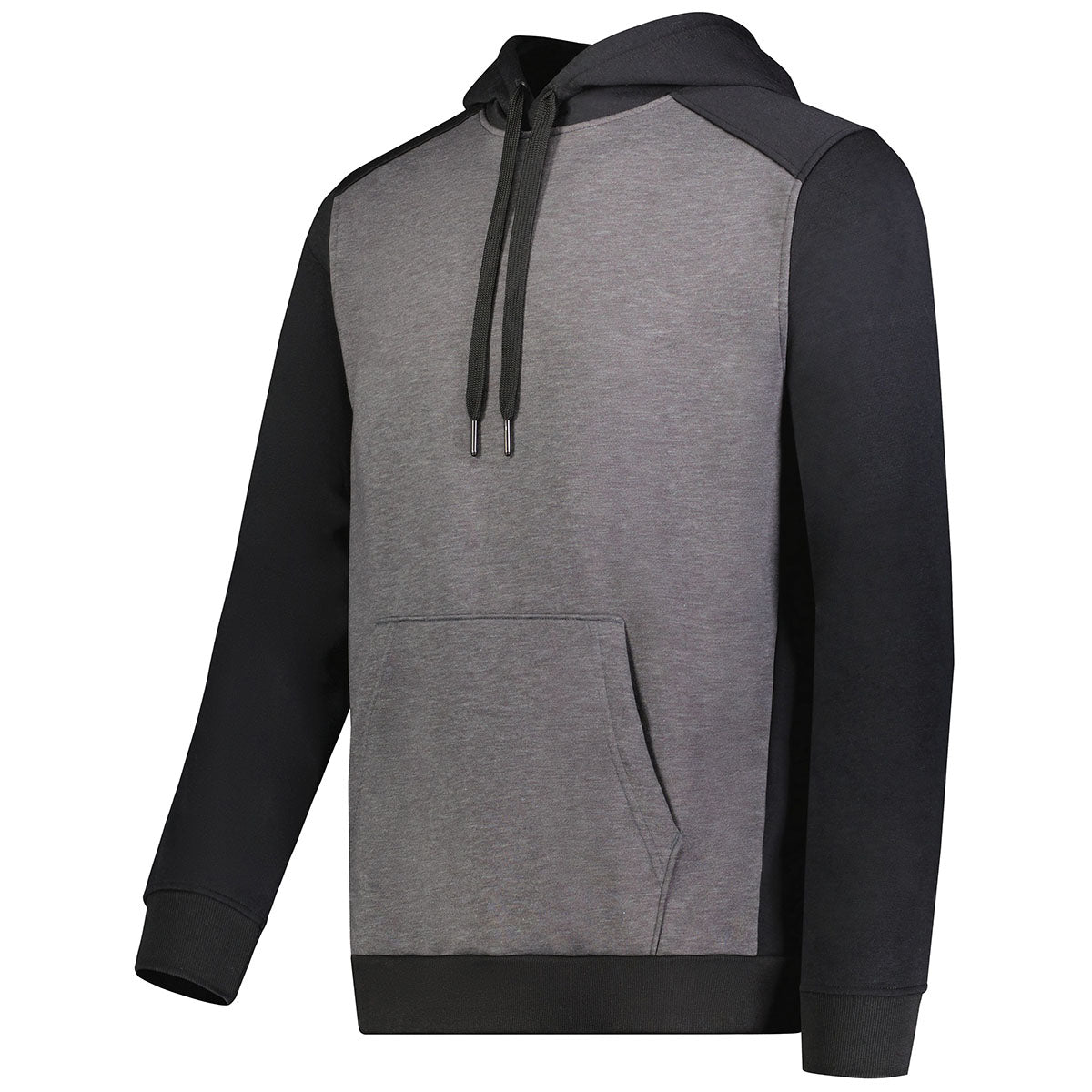 Augusta Sportswear Men's Stylish Three - Season Carbon Heather/Black Fleece Pullover Hoodie