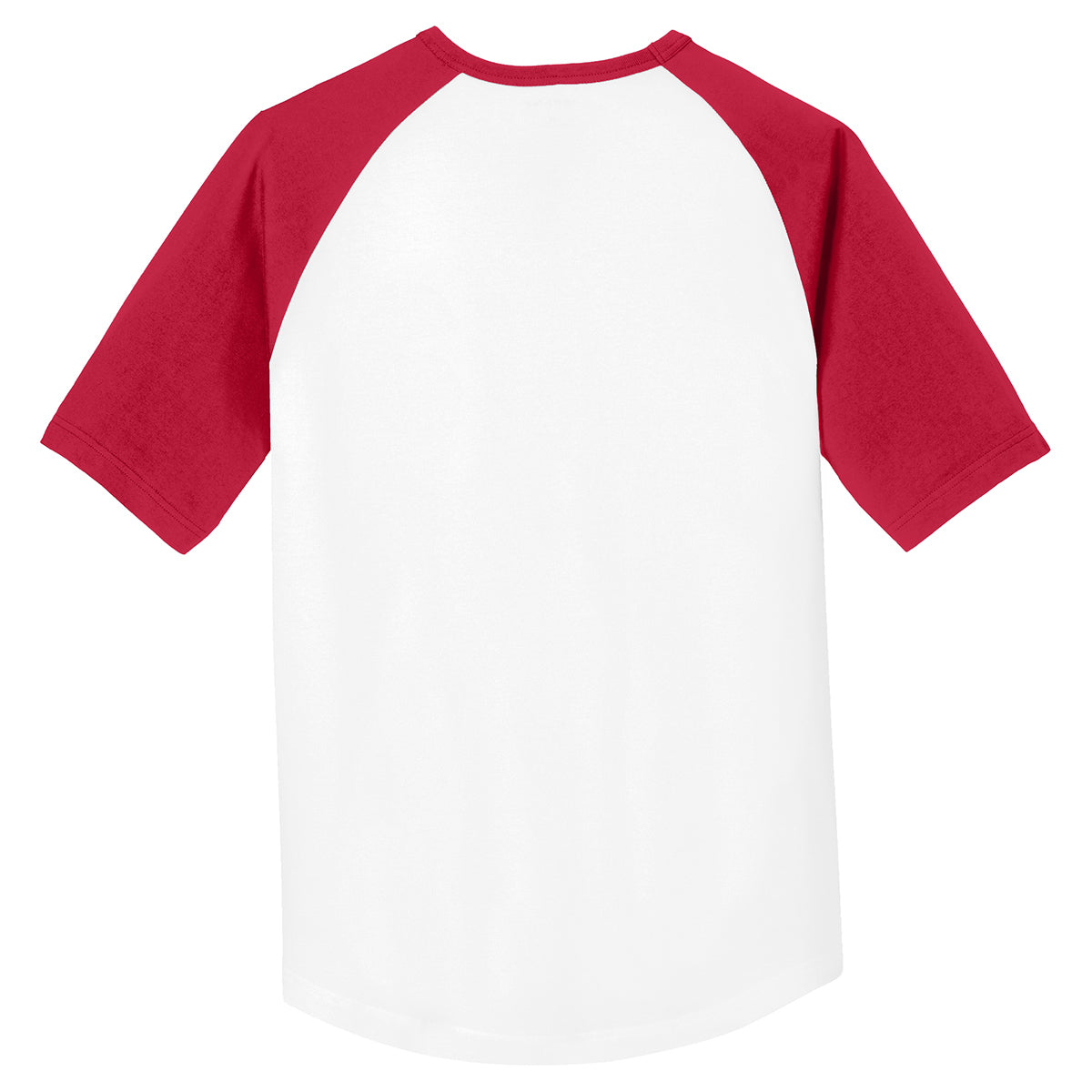 Sport-Tek Men's Stunning White/Red Short Sleeve Colorblock Raglan Jersey