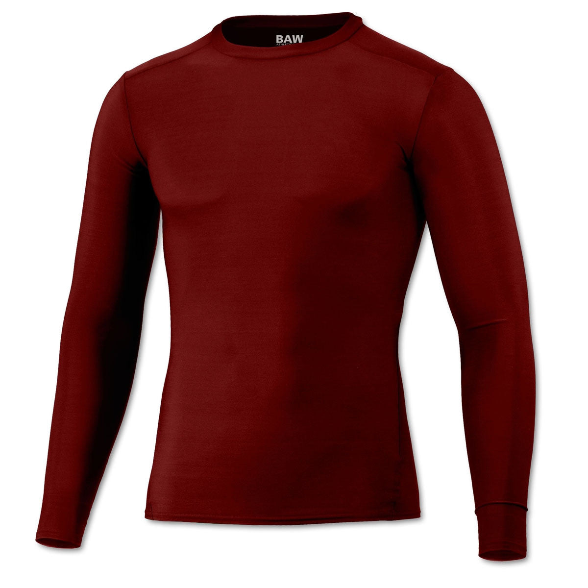 BAW Men's Stunning Red Compression Cool Tek Long Sleeve Shirt
