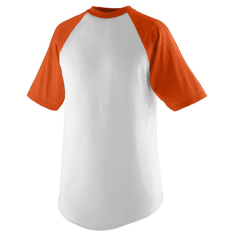 Augusta Sportswear Men's Stylish White/Orange Short-Sleeve Baseball Jersey