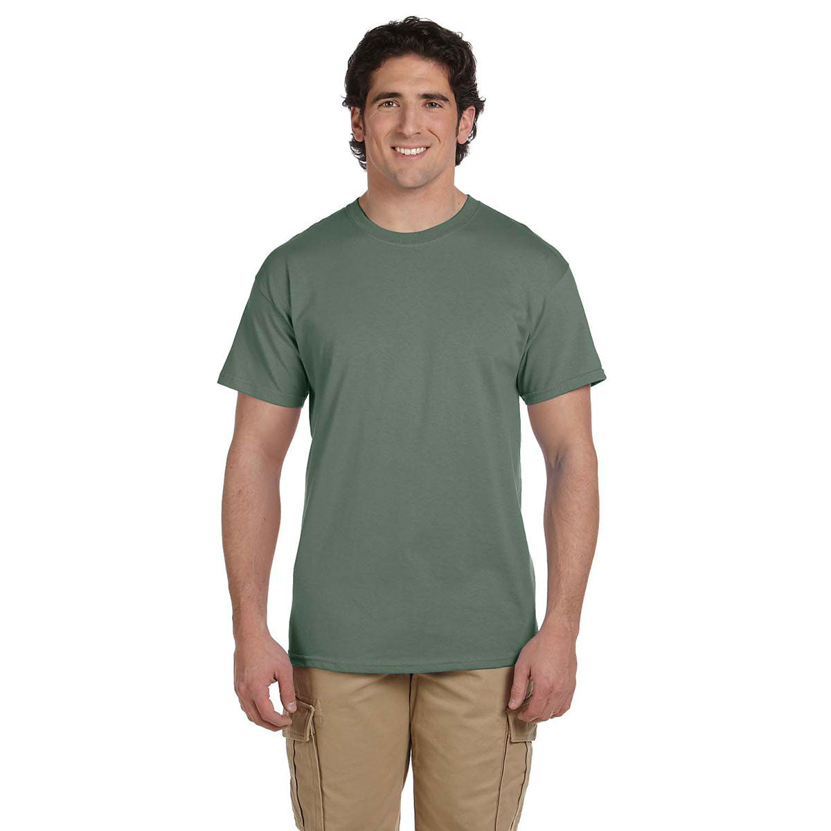 Hanes Men's Stylish Heather Green 5.2 oz. 50/50 Eco - Friendly T - Shirt