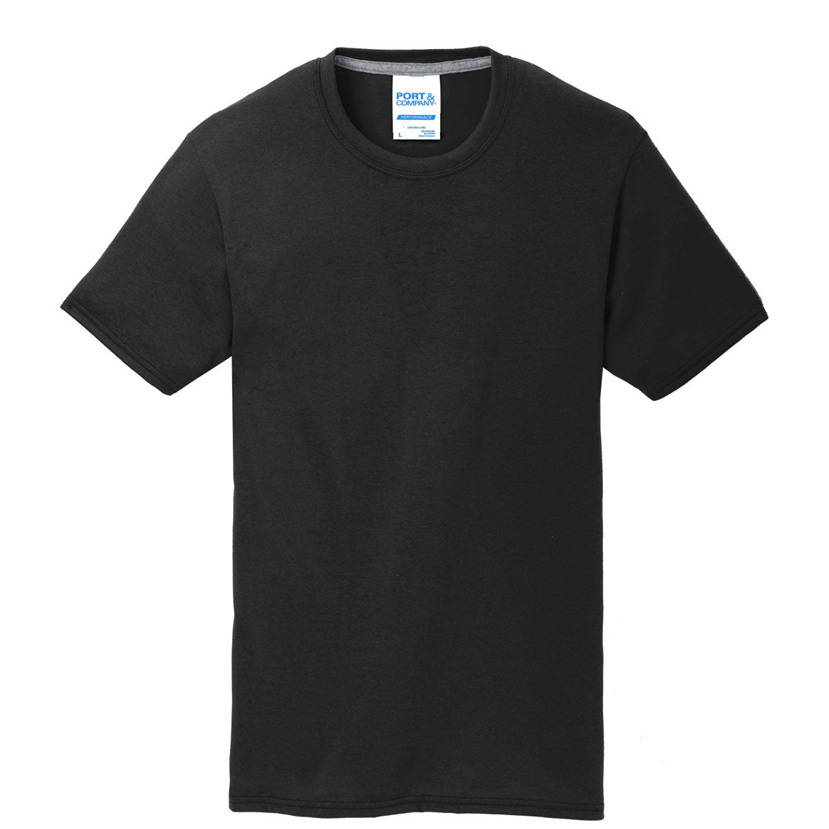 Port & Company Men's Jet Black Performance Blend Tee - Unbeatable Comfort!