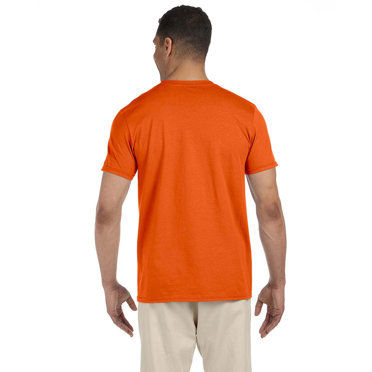 Gildan Men's Vibrant Orange Softstyle 4.5 oz. T-Shirt: Ideal for Corporate Swag