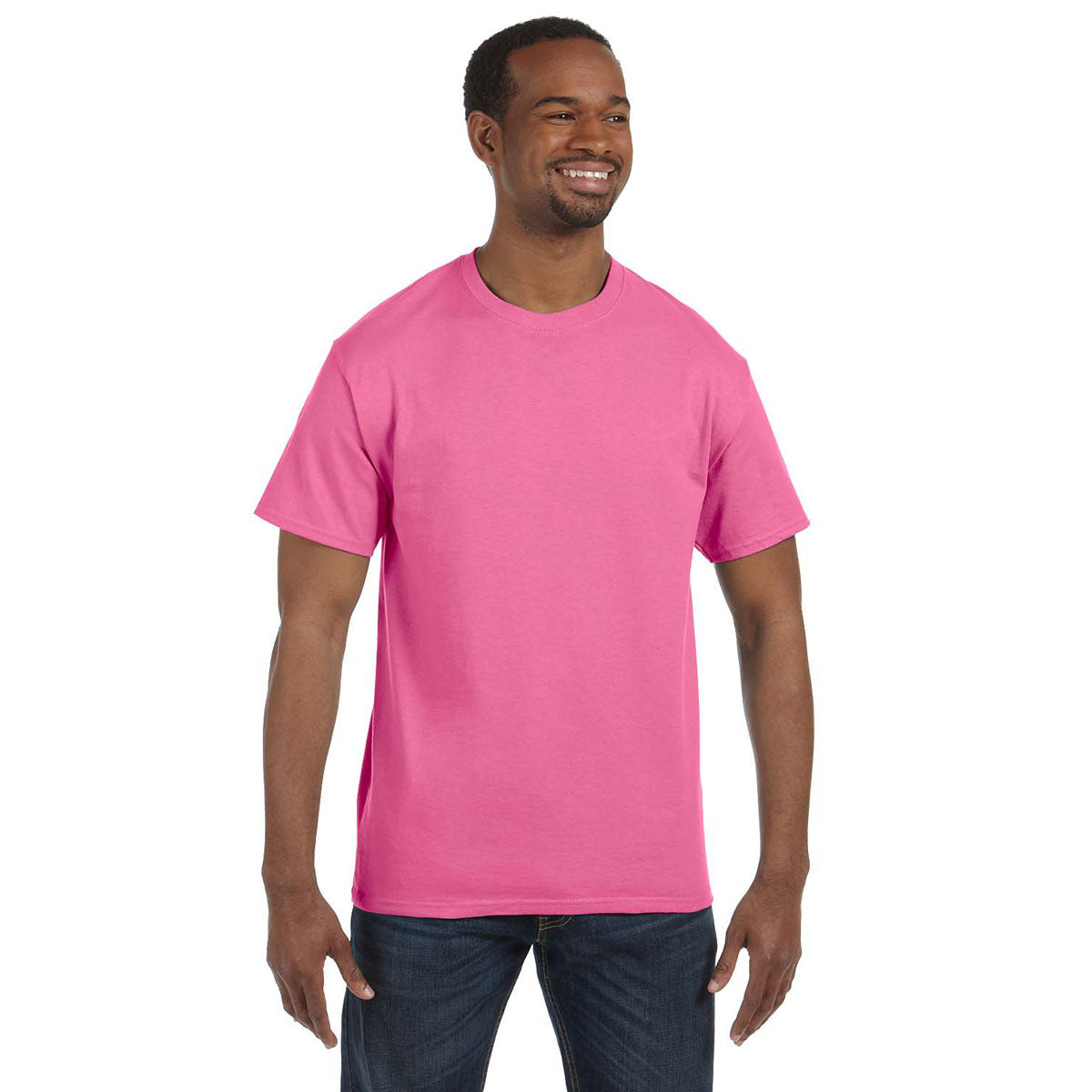 Jerzees Men's Stunning Neon Pink 5.6 Oz Dri-Power Active T-Shirt