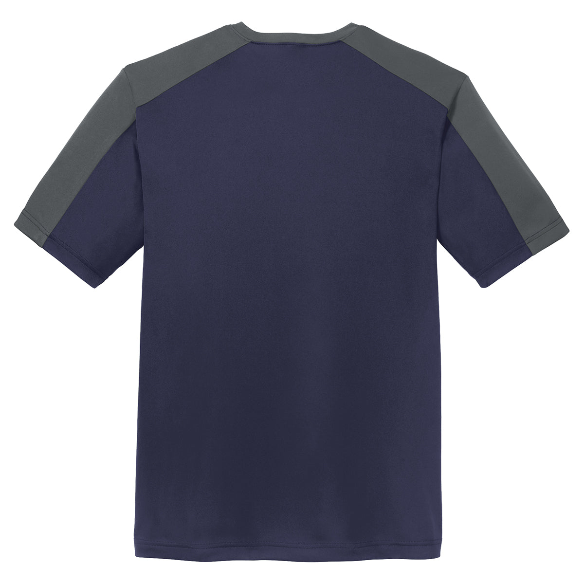 Sport-Tek Men's Stunning True Navy/Iron Grey PosiCharge Competitor Sleeve-Blocked Tee - Elevate Your Style Now!