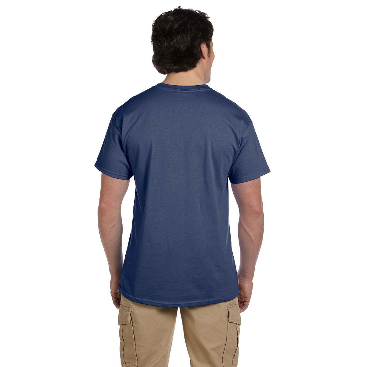 Hanes Men's Eco-Friendly 5.2 oz. 50/50 Heather Navy T-Shirt