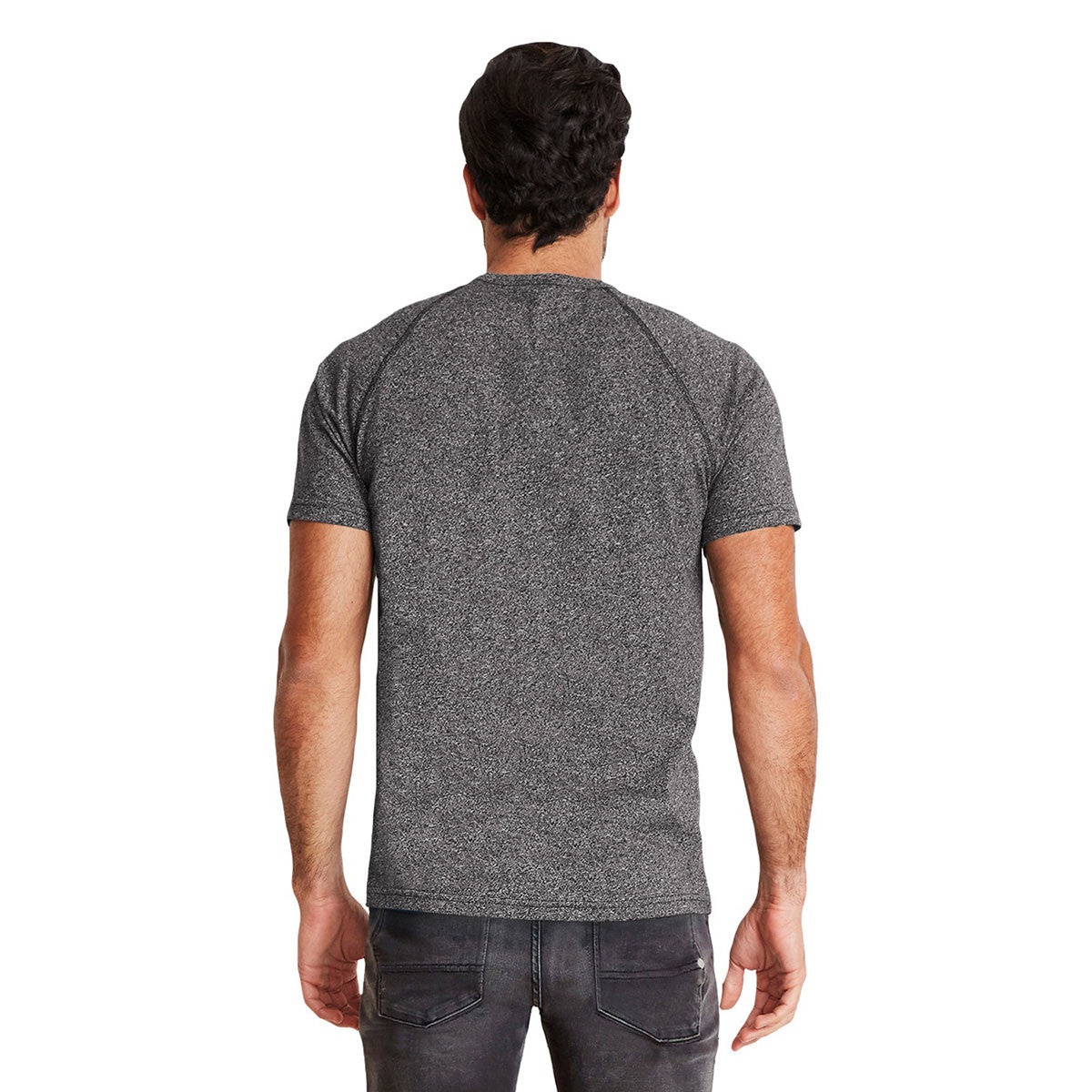 Next Level Men's Stylish Black Mock Twist Short-Sleeve Raglan T-Shirt