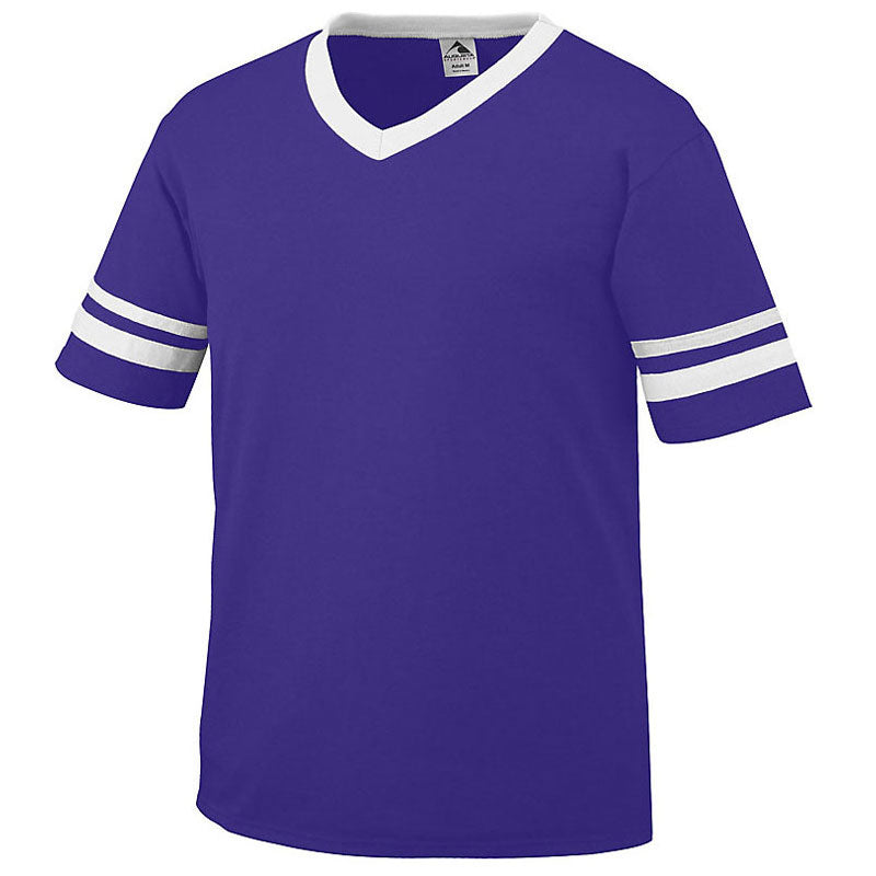 Augusta Sportswear Men's Stunning Purple/White Sleeve Stripe Jersey