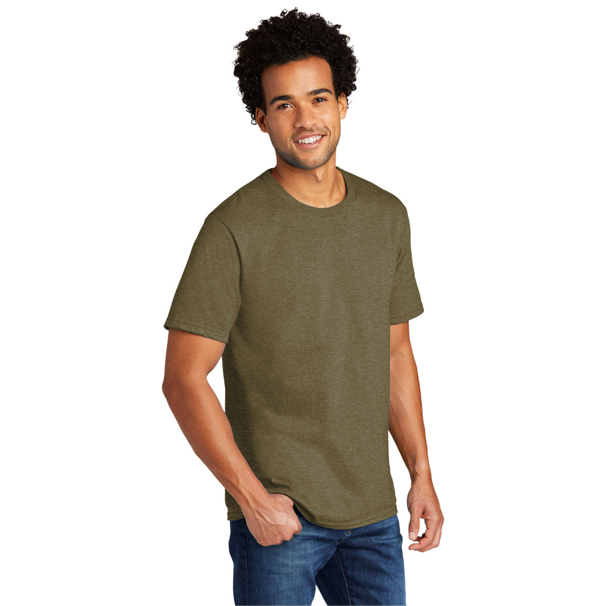 Port & Company Men's Stunning Coyote Brown Heather Tri-Blend Tee