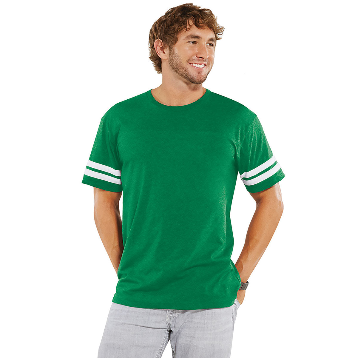 LAT Men's Retro Green & Blended White Football Jersey T-Shirt - A Must-Have!