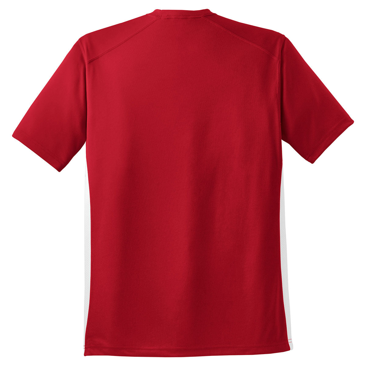 Sport-Tek Men's Stunning True Red/White Dry Zone Colorblock Crew T-Shirt