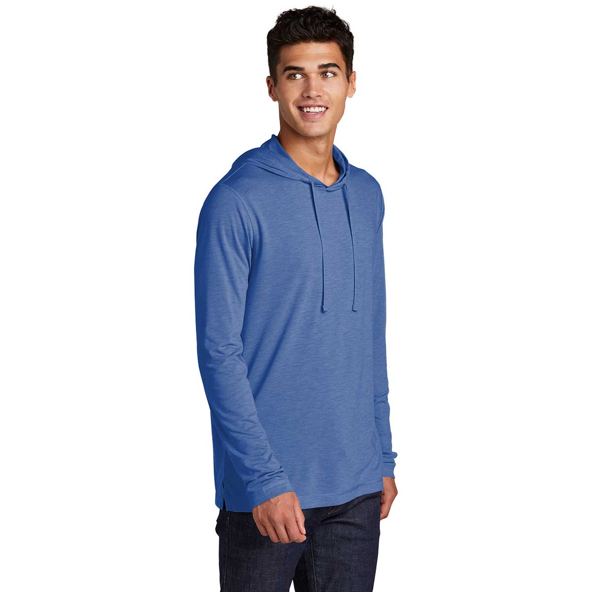 Sport-Tek Men's True Royal Heather Posicharge Tri-Blend Wicking Long Sleeve Hoodie - Your Ultimate Comfort Gear