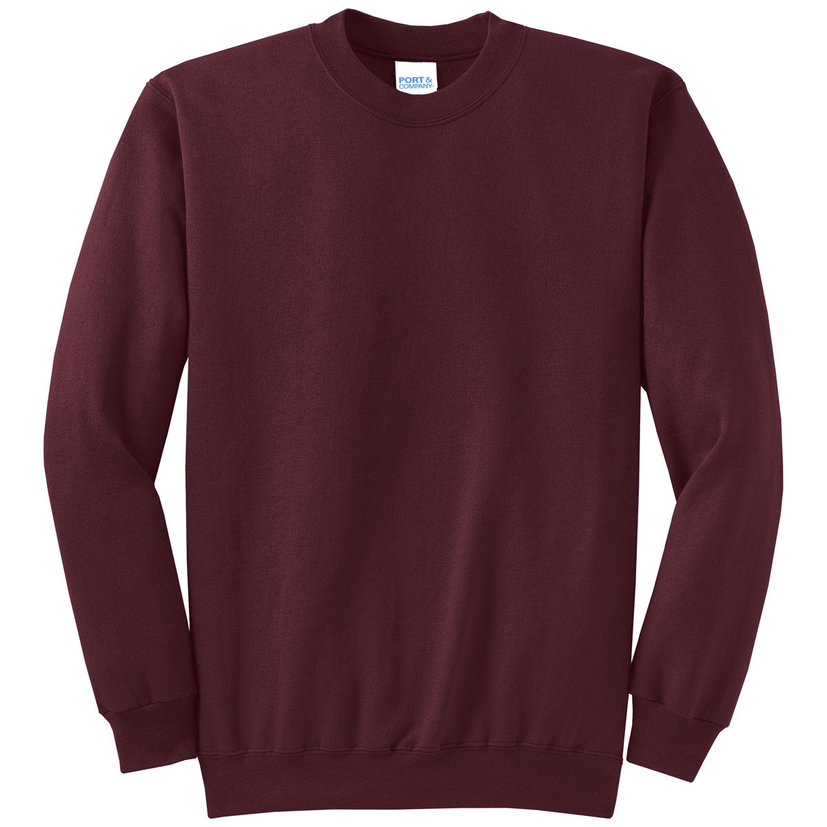 Port & Company Men's Stunning Maroon Core Fleece Crewneck Sweatshirt - Grab Yours Now!
