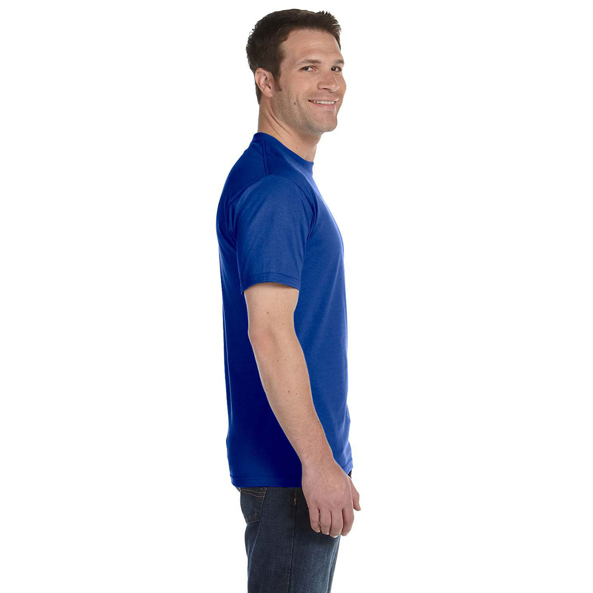 Hanes Men's Deep Royal ComfortSoft Cotton T-Shirt - 5.2 oz, Ideal for Team Spirit!