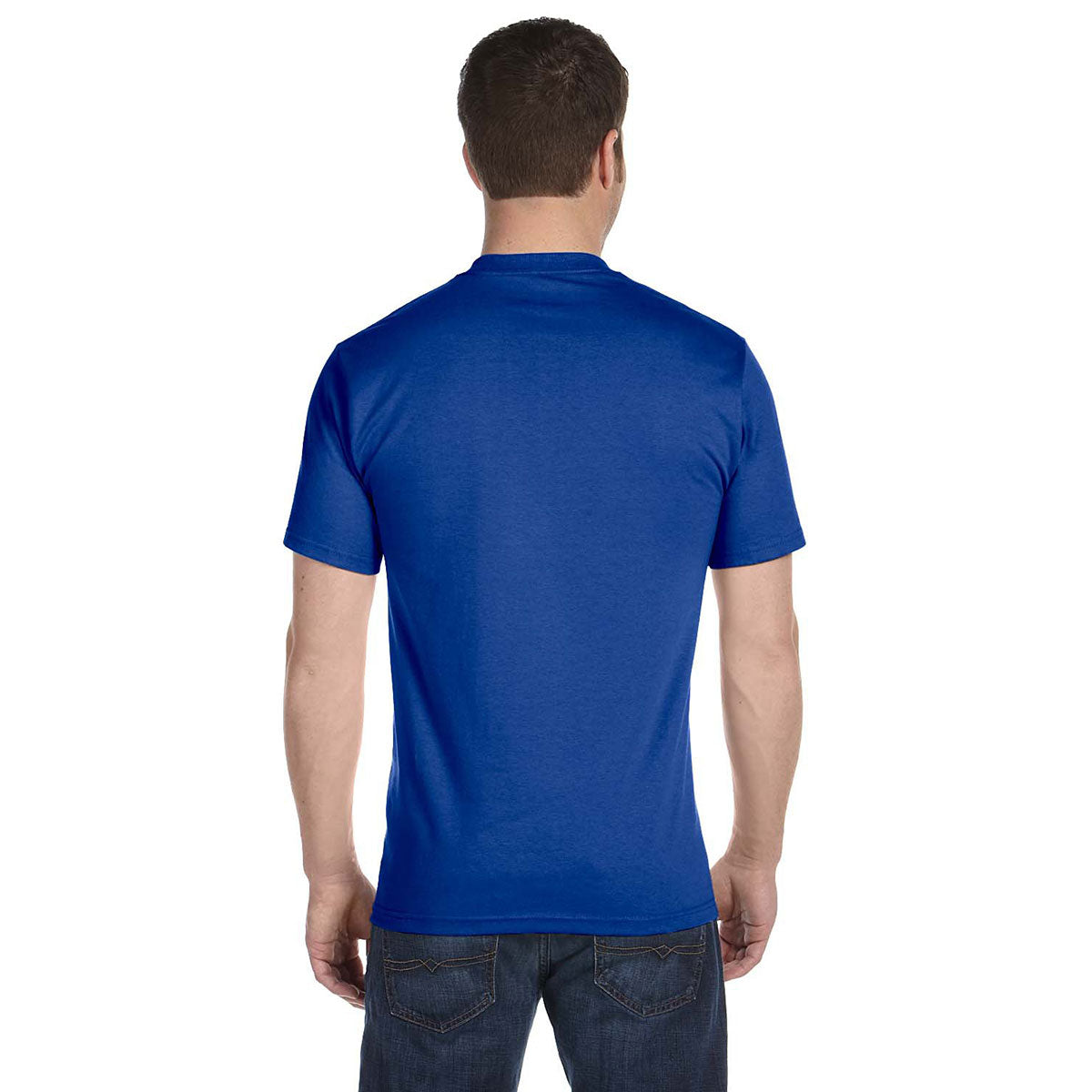 Hanes Men's Deep Royal ComfortSoft Cotton T-Shirt - 5.2 oz, Ideal for Team Spirit!