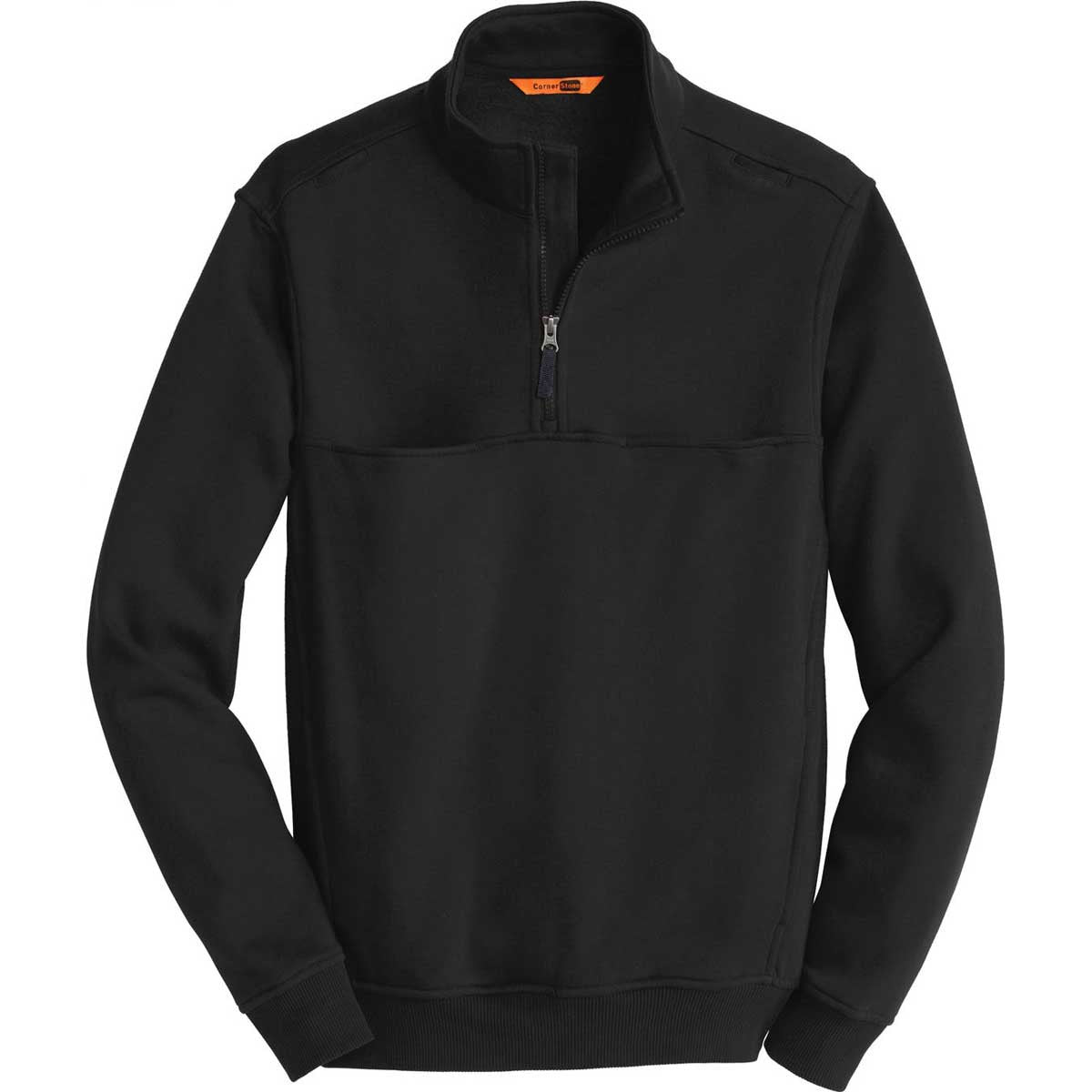 CornerStone Men's Stylish Black 1/2-Zip Emergency Job Shirt
