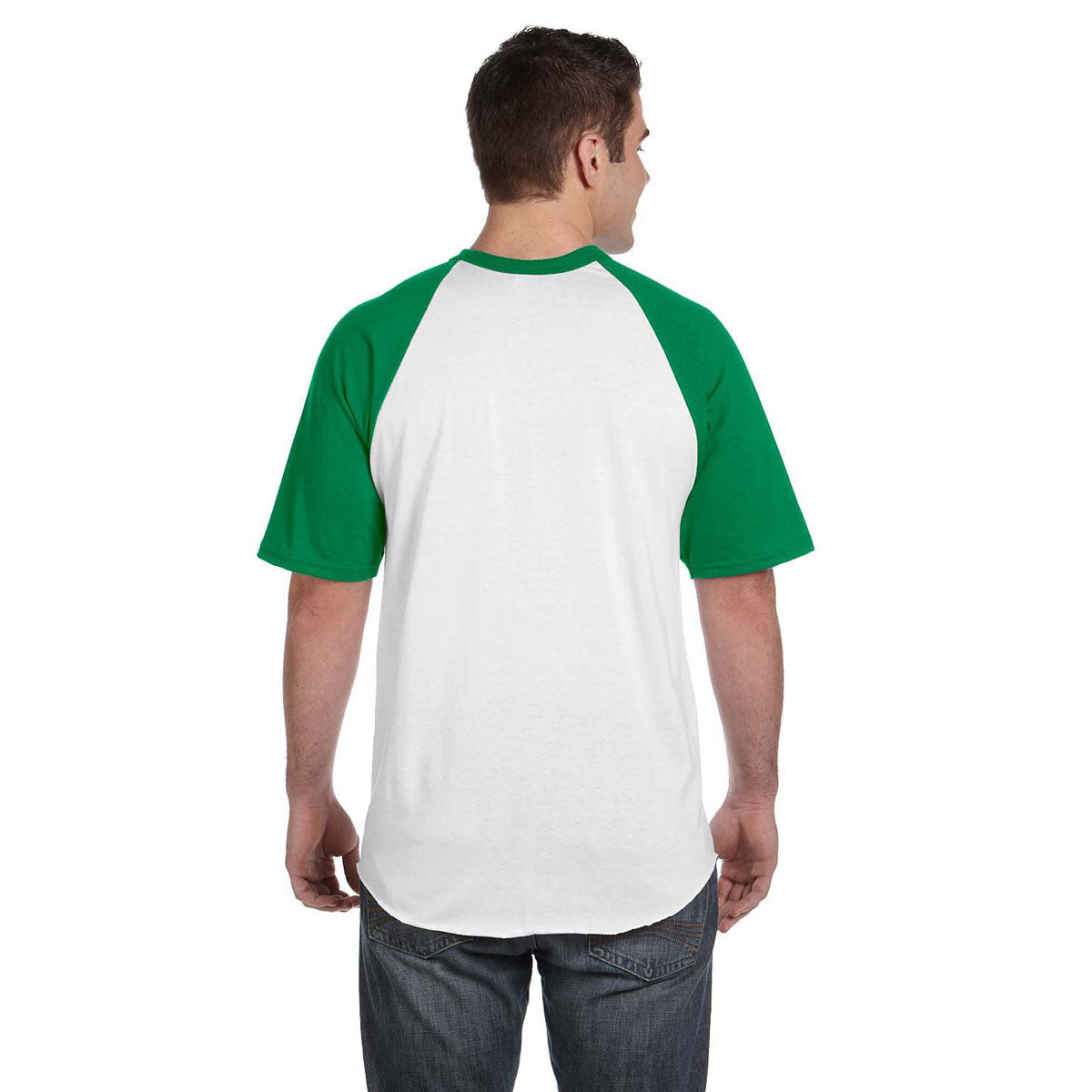 Augusta Sportswear Men's Stylish White/Kelly Short-Sleeve Baseball Jersey