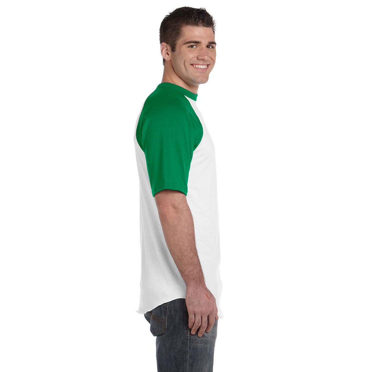 Augusta Sportswear Men's Stylish White/Kelly Short-Sleeve Baseball Jersey