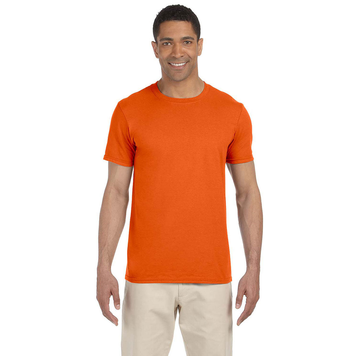 Gildan Men's Vibrant Orange Softstyle 4.5 oz. T-Shirt: Ideal for Corporate Swag