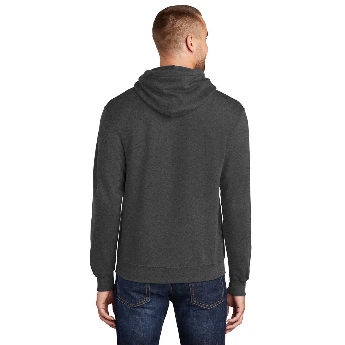 Port & Company Men's Tall Dark Heather Grey Core Fleece Pullover Hoodie - Your Ultimate Comfort Choice