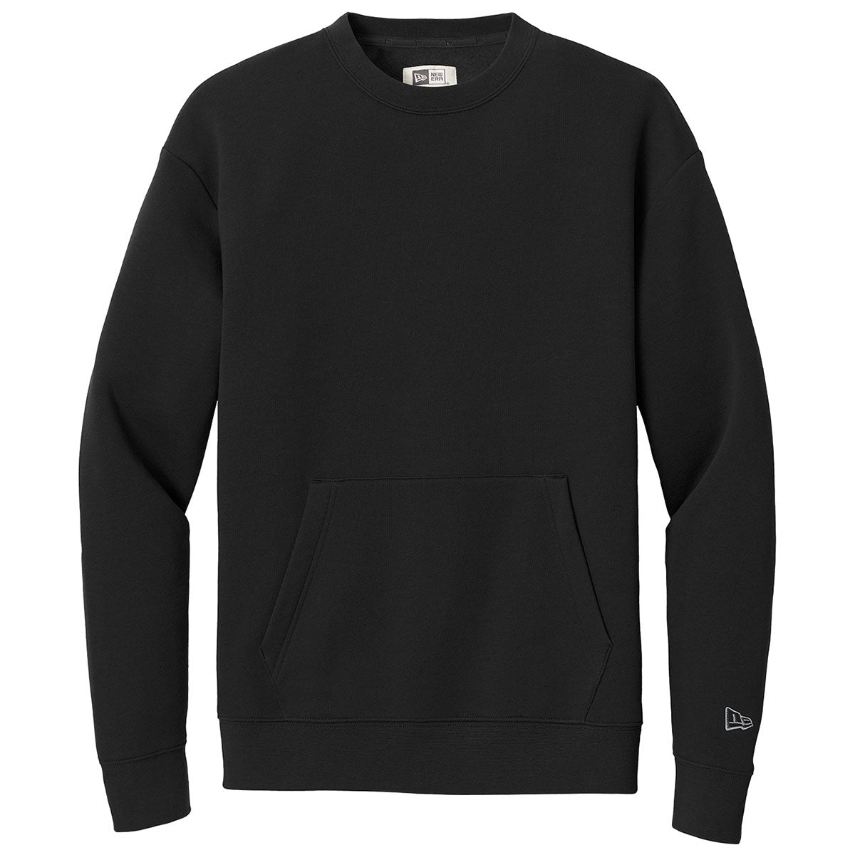 New Era Men's Stylish Black Heritage Fleece Pocket Crew - A Must-Have!