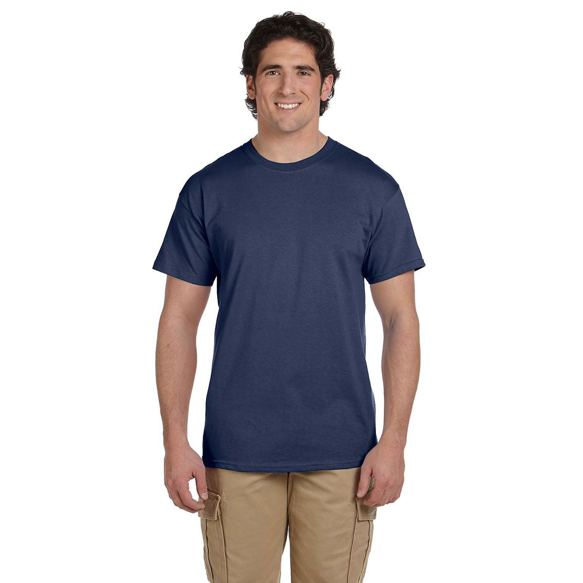 Hanes Men's Eco-Friendly 5.2 oz. 50/50 Heather Navy T-Shirt