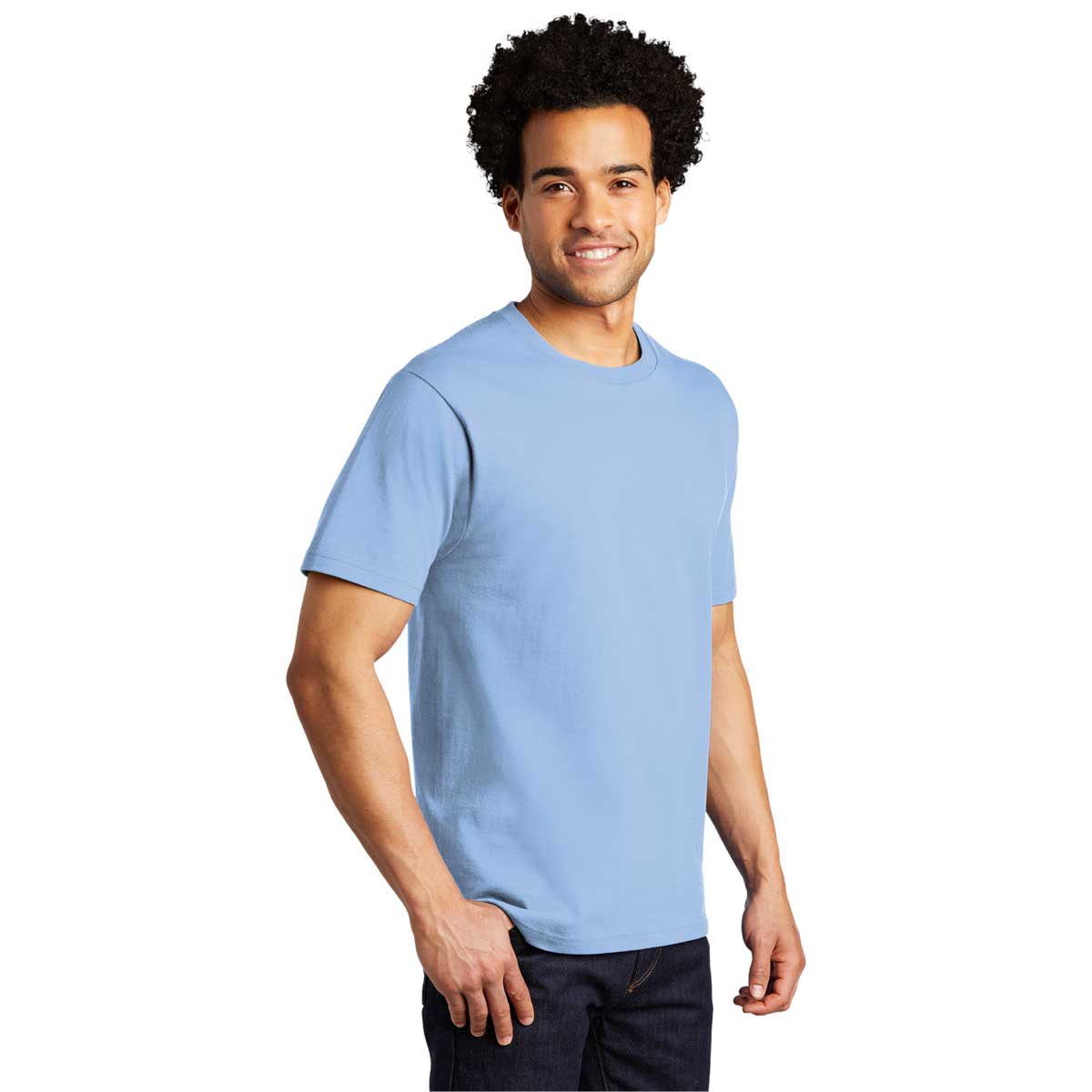 Port & Company Light Blue Bouncer Tee: The Ultimate Printing Canvas