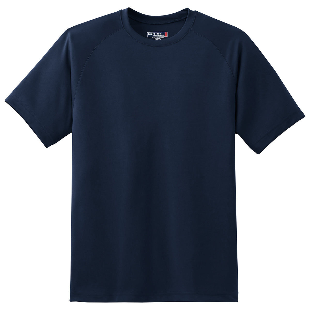 Sport-Tek Men's True Navy Dry Zone Short Sleeve Raglan T-Shirt - A Must-Have for Active Men!