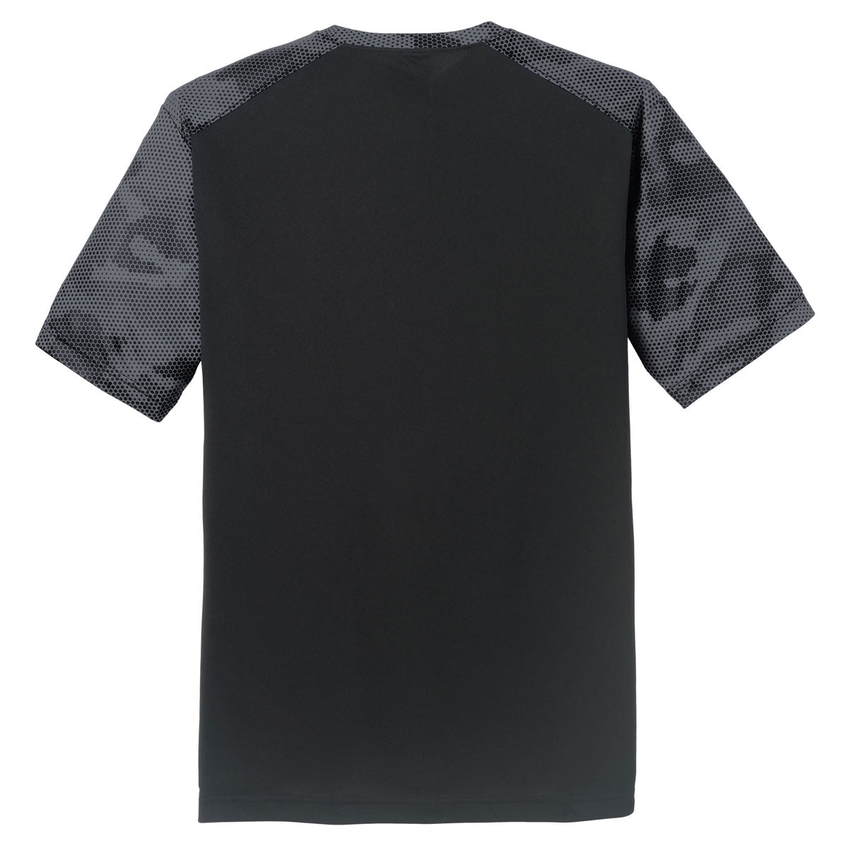 Sport-Tek Men's Stylish Black/Iron Grey CamoHex Colorblock Tee - Must-Have!