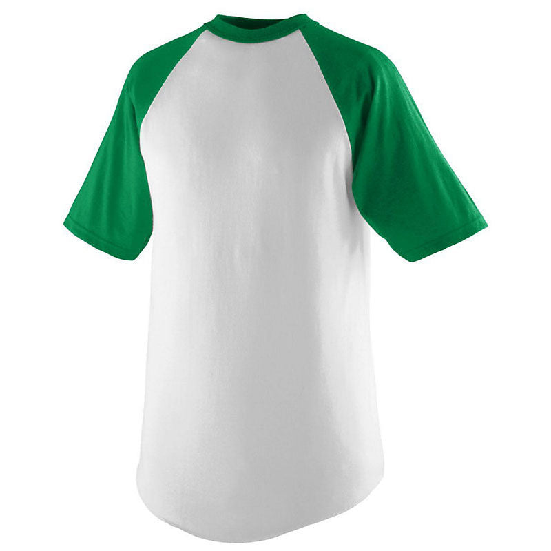 Augusta Sportswear Men's Stylish White/Kelly Short-Sleeve Baseball Jersey
