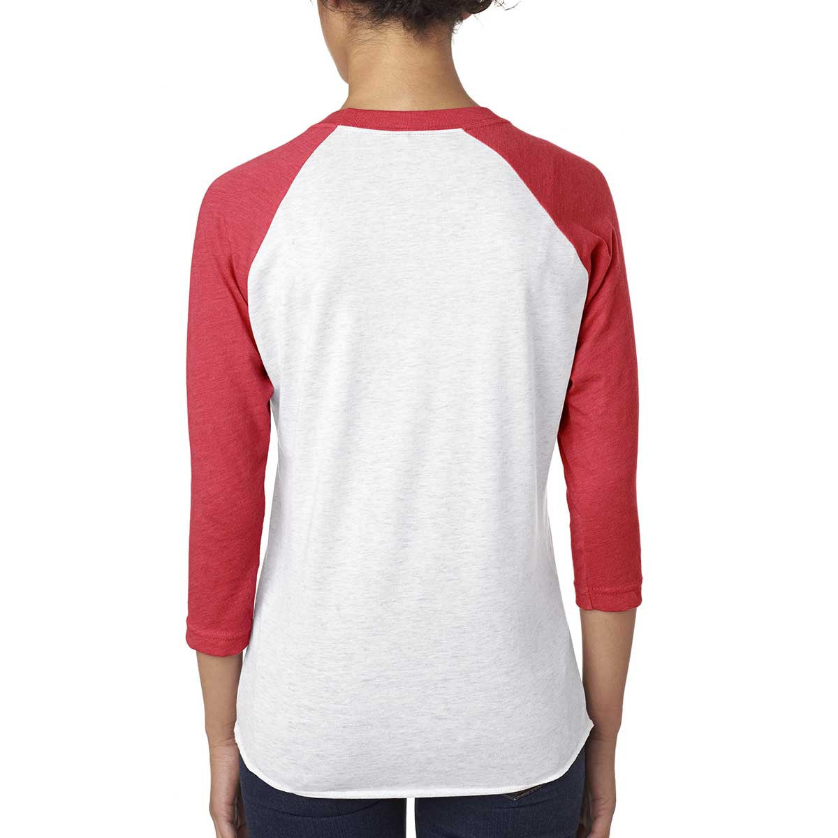Next Level Unisex Vintage Red/Heather White Triblend 3/4-Sleeve Raglan Tee - Stand Out with Style!