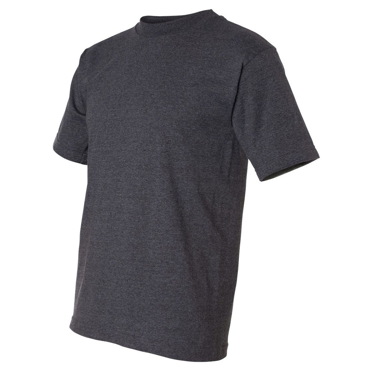 Bayside Men's Charcoal Heather USA-Made 50/50 Short Sleeve T-Shirt: Ideal for Custom Logos