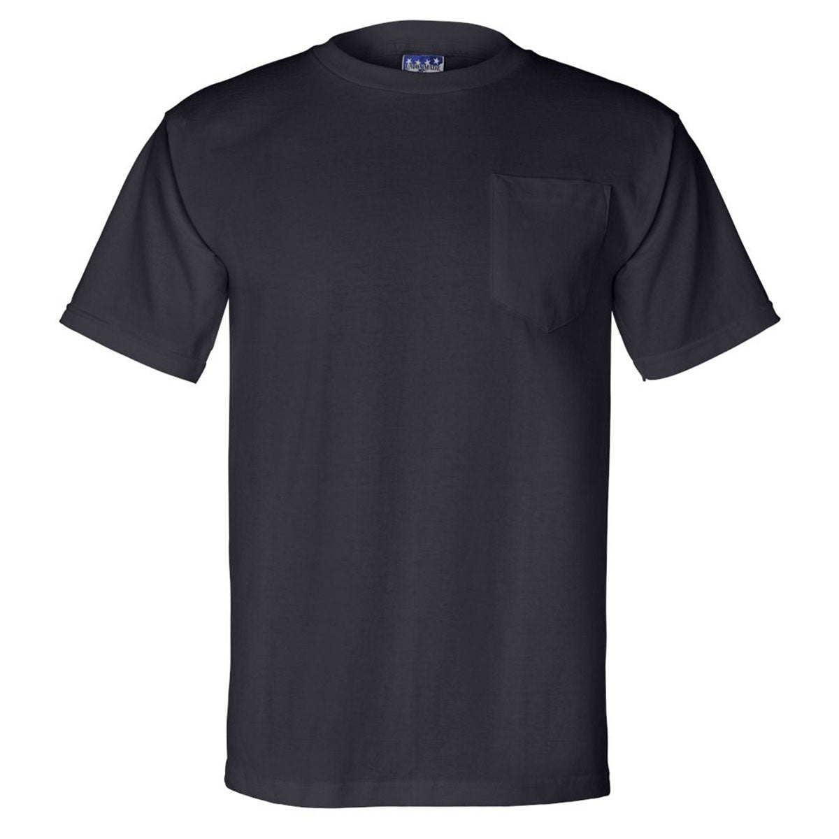Bayside Men's Navy Union-Made Short Sleeve Pocket T-Shirt - Ideal for Custom Logos