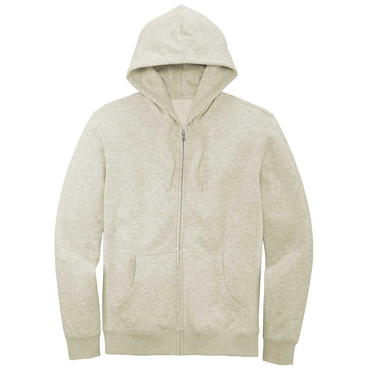 District Men's Oatmeal Heather V.I.T. Fleece Full-Zip Hoodie - The Ultimate Casual Essential