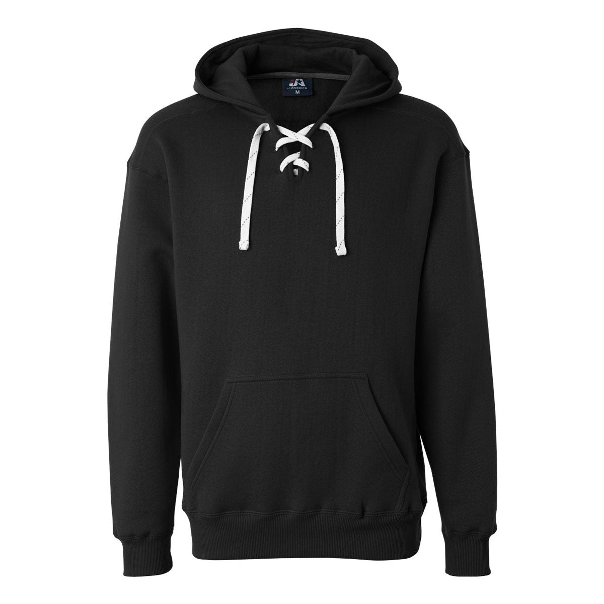 J. America Men's Stylish Black Sport Lace Hooded Sweatshirt